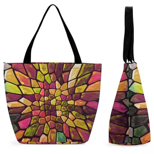 Sac à main pierres colorées pour femme : grand cabas de shopping et voyage 32cm