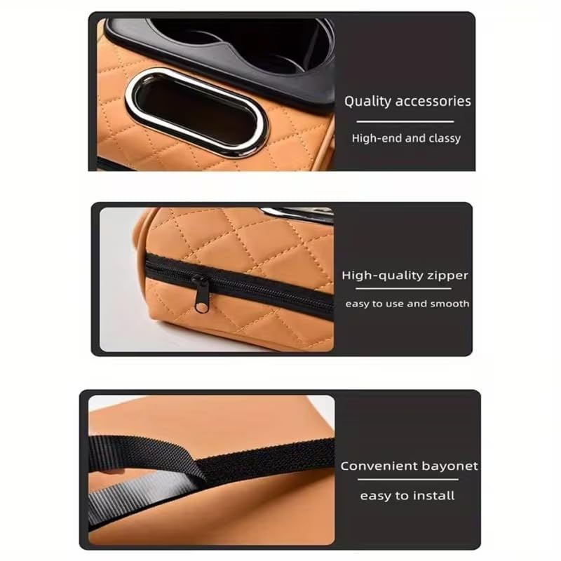 Image of Car Center Console Cover,Microfiber Leather Car Armrest Cover Cushion with 2 Storage Bags,Universal Car Armrest Storage Box Car Interior Accessories for Most Vehicles (Car Arm Rest Cushion(2))