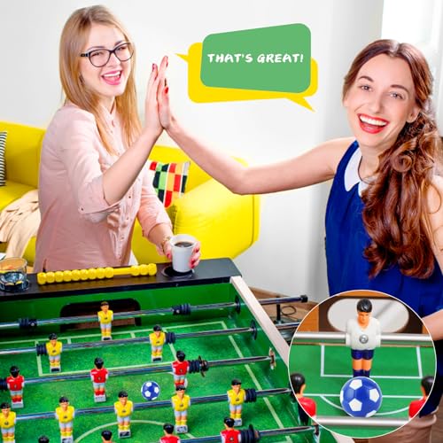 VFANDV 12 Stück Tischfußball, 32mm Tischfußball Kickerbälle, Tabletop Football aus ABS, Tischfussball Bälle Ersatzbälle für Erwachsene und Kinder Fußball Tisch Spiel Bedarf - Orange/Blau/Grün/Rot