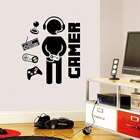 SITAKE Gaming Accessories Wall Stickers for Bedrooms for Boys, “Gamer” Kid’s Room Decorations, Children’s Wall Decor for Playroom, 50 × 56 cm (Style 2) Cover