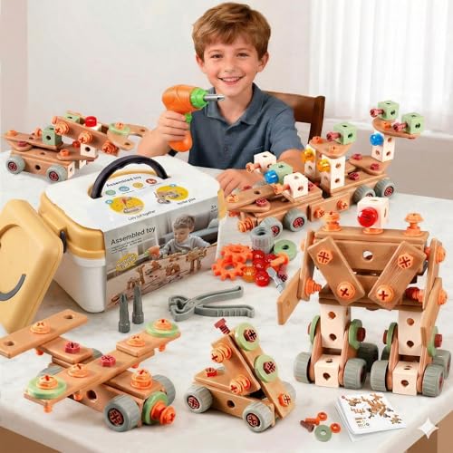 Image of Kids Tool Set Toys, 158 Pcs Toddler Tool Set with Toy Electronic Drill, Pretend Play Kids Construction Tools Toy for Toddler 3-5 Years Old Birthday Gifts