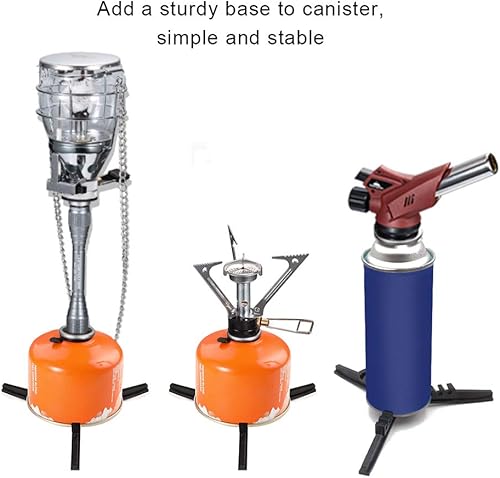Miniatura 6 de Caudblor Soporte universal plegable para bote de combustible, estabilizador de trípode para estufas de camping, soporte de tanque de gas butano