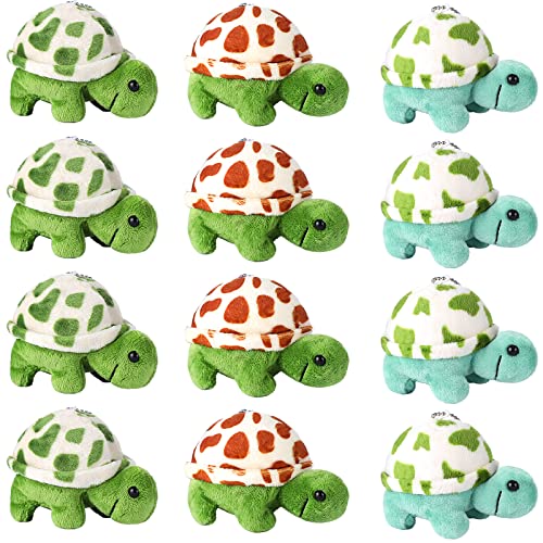 Zomiboo 12 Pcs Mini Stuffed Animal Dolphin Plush Toys Sea Turtle Soft Clown Fish Whale Tiny Ocean For Keychain Decor Baby Xmas Bag Fillers Stocking Stuffs (Sea Turtle) #TOP7