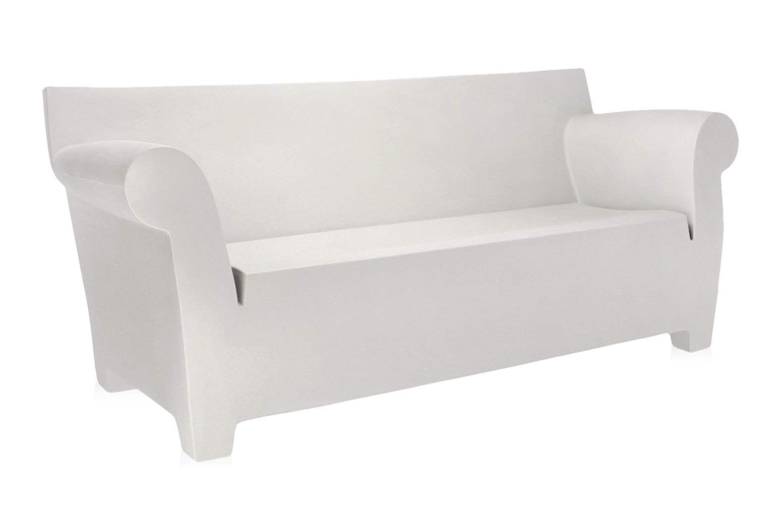 Kartell Divano Bubble Club A Due, Polietilene colorato in Massa, Bianco Cera, 2 posti