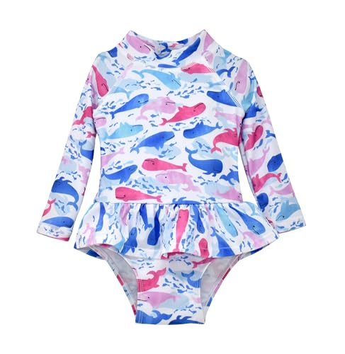 Image of Flap Happy Baby Girls' UPF 50+ Alissa Infant Ruffle Rash Guard Swimsuit