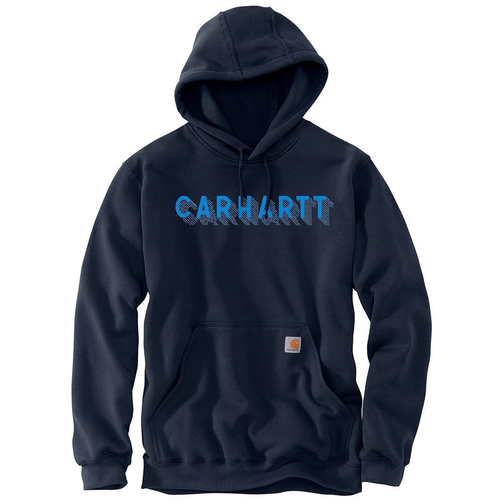 Carhartt Rain Defender Loose Fit Midweight Logo Graphic Men's Sweatshirt Blue XL