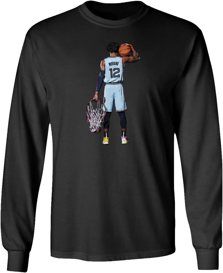 Ja Hoop Basket Memphis Basketball Fans Unisex Long Sleeve T-Shirt (Black, Large)