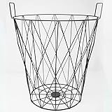 metallkorb mit deckel Maße: ca. Ø 45 x 40 cm DRULINE Metallkorb Kaminkorb Obstkorb (Schwarz) Ø 45 cm x 40 cm