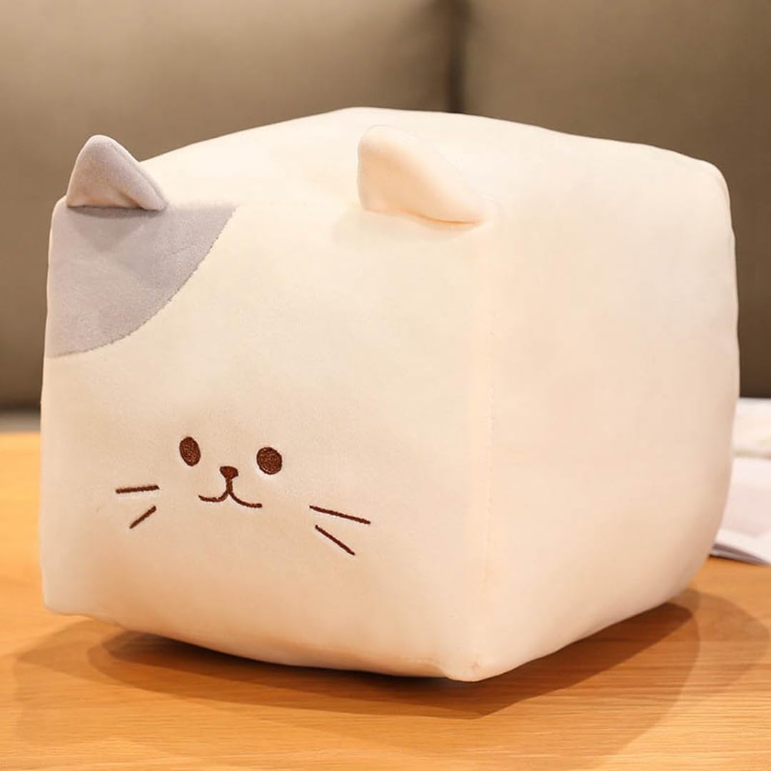 Amazon.co.jp: 猫 ぬいぐるみ ふわふわ ねこ 正方形のねこのおもちゃ