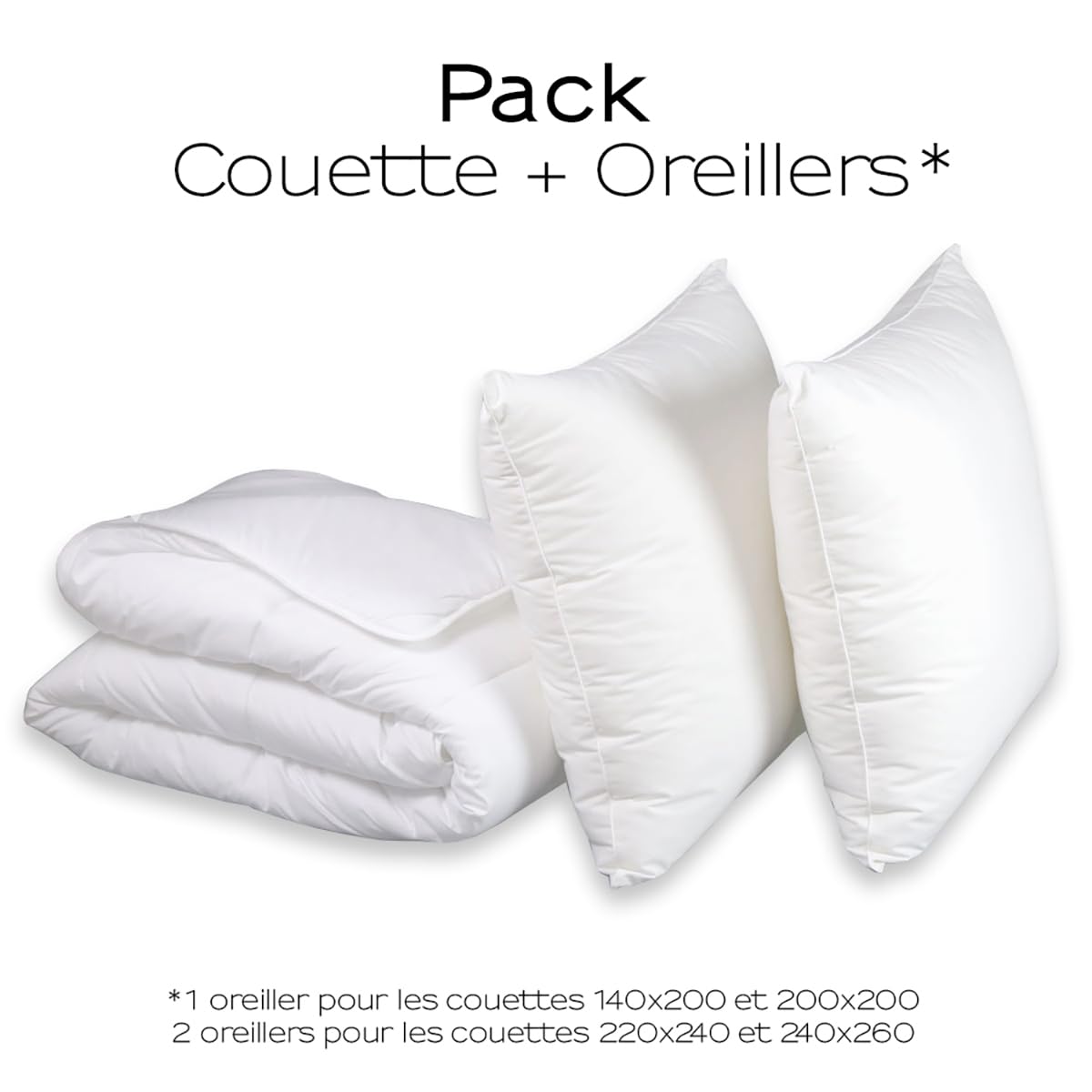 DODO - Pack Clima Fresh 1 Couette Tempérée 140x200 cm + 1 Oreiller Medium 60x60 cm - Garnissage Fibre THERMOREGULAR Lite 300g/m² - Sensation fraicheur - Enveloppe Coton - Piquage Lignes