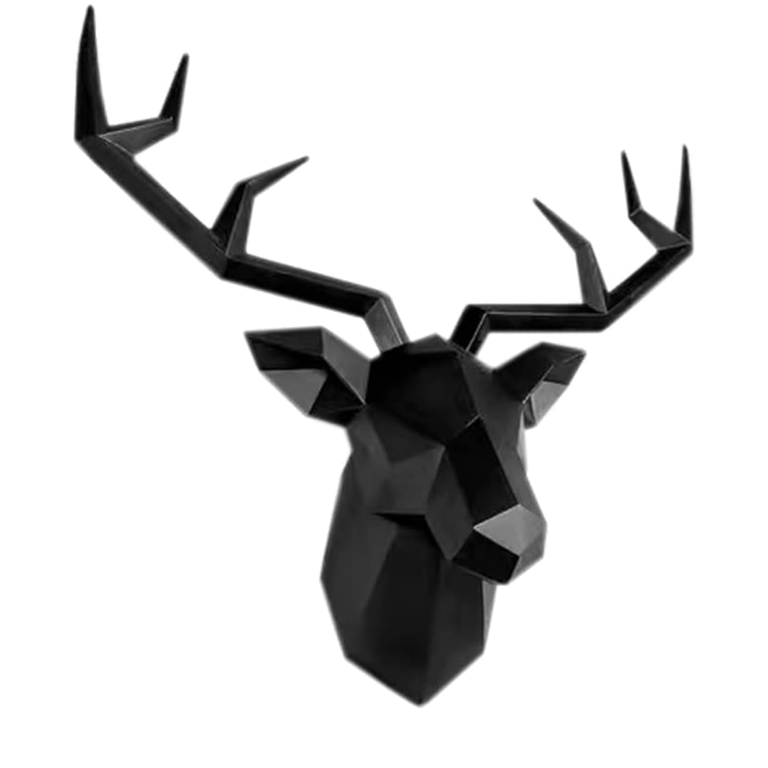 XYQXYQ Black Deer Head Wall Sculpture,Modern Art Wall Hanging,3D Wall Decor,Gallery Living Room Resin Animal Head Decoration