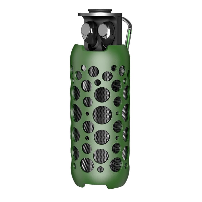 JniTyOpt 2024 New Outdoor Speaker Portable Earphones Speaker Integrated Wireless Bluetooth Earphones (Green)