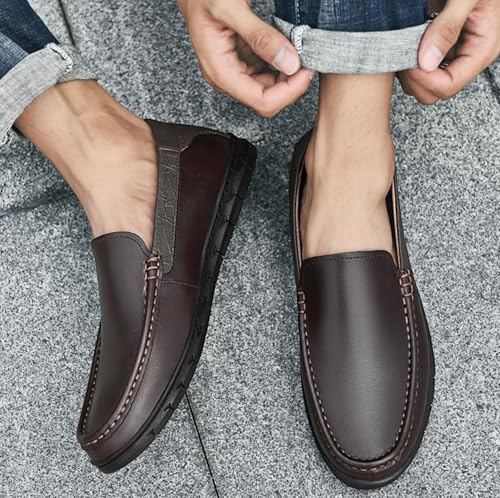 Men's Classic Business Leather Driving Loafers Fashion Comfortable Non-Slip Soft Casual Boat Shoes Formal Dress Shoes4
