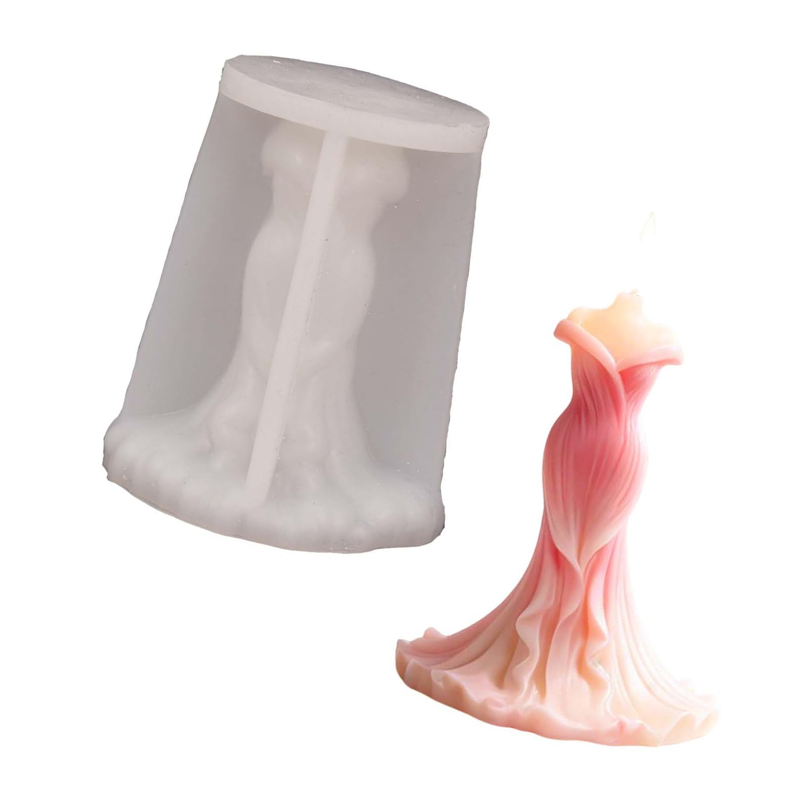 Qusinfc Embossing Dress Silicone Molds Temperature Resistant for Making Soap Chocolate Wedding Decoration Elastomer Cast