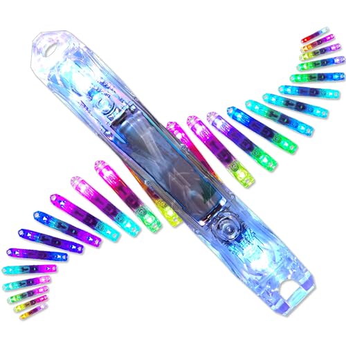 UltraPoi Ultralight LED Glow Stick (Single (1)) - Customizable Rainbow Glowstick with Over 70 Brilliant Color Modes & Flashing Patterns - LED Concert Light for Flow Arts, & Poi Spinning