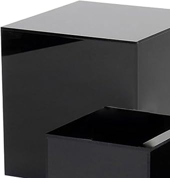 Acrylic Cube Display Box Set of 3 10cm 17cm 12cm Cube Multifunctional Use, Black