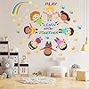 Amazon.com: Colorful Rainbow Wall Decals Kids Handprint Wall Stickers ...