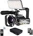 Produktbild Camcorder 4k Video Kamera ORDRO Videokamera HD 1080P 60FPS Vlog Kamera IR Nachtsicht WiFi Camcorder mit Mikrofon, LED Licht, Weitwinkelobjektiv, Halter, Tragetasche