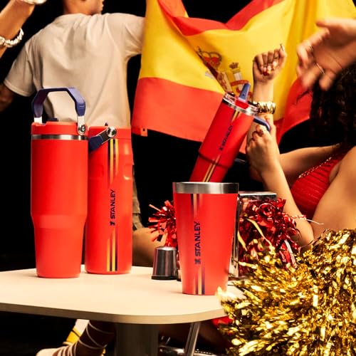 Image of STANLEY IceFlow 2.0 Flip Straw Tumbler with Handle, 30 oz | Twist On Lid and Flip Up Straw | Leak Resistant Water Bottle | Insulated Stainless Steel | BPA-Free | Team Red Dark Blue