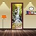 Produktbild CCNIU 3D TüR Aufkleber, Hoher Berg Wasserfall WandgemäLde DIY Wasserdicht Wandaufkleber Zuhause Dekoration TüR Wand Renovierung PVC Selbstklebend Abnehmbar, 77 * 200CM
