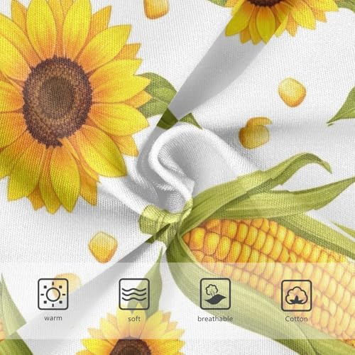 Girls Underwear, Yellow Corn Cobs Sunflower Toddler Briefs, Cotton Underwear for Girls, 2T–8 Years3