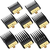 VALLNEI 8PACK Premium Metal Clipper Guards Compatible with BaByliss Barberology FX825, FX870, FX880, and FX673, Trimmer Replacement Guards for Babyliss Clippers, Black