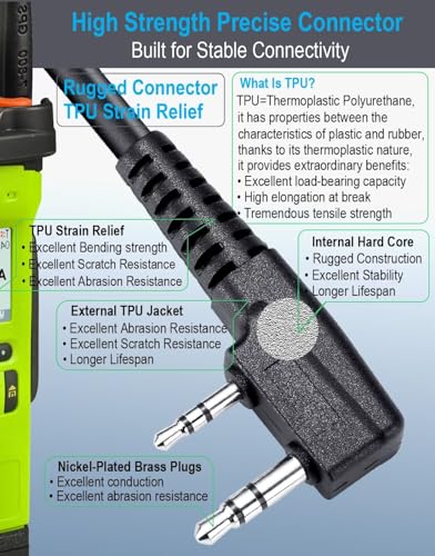 Image of commountain Speaker Mic Compatible with Kenwood Radios NX-1200 NX-1300 (P1300 3320 P1300NUK P1302AUK TH-D74A TK-3170 TK-3402 (2170 2312 3312 3360) KMC-45D KMC-21, 2 Pin Shoulder Microphone (Pack of 2)