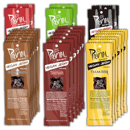 Primal Spirit Vegan Jerky - 24-Pack Variety (6 flavors) 1 oz
