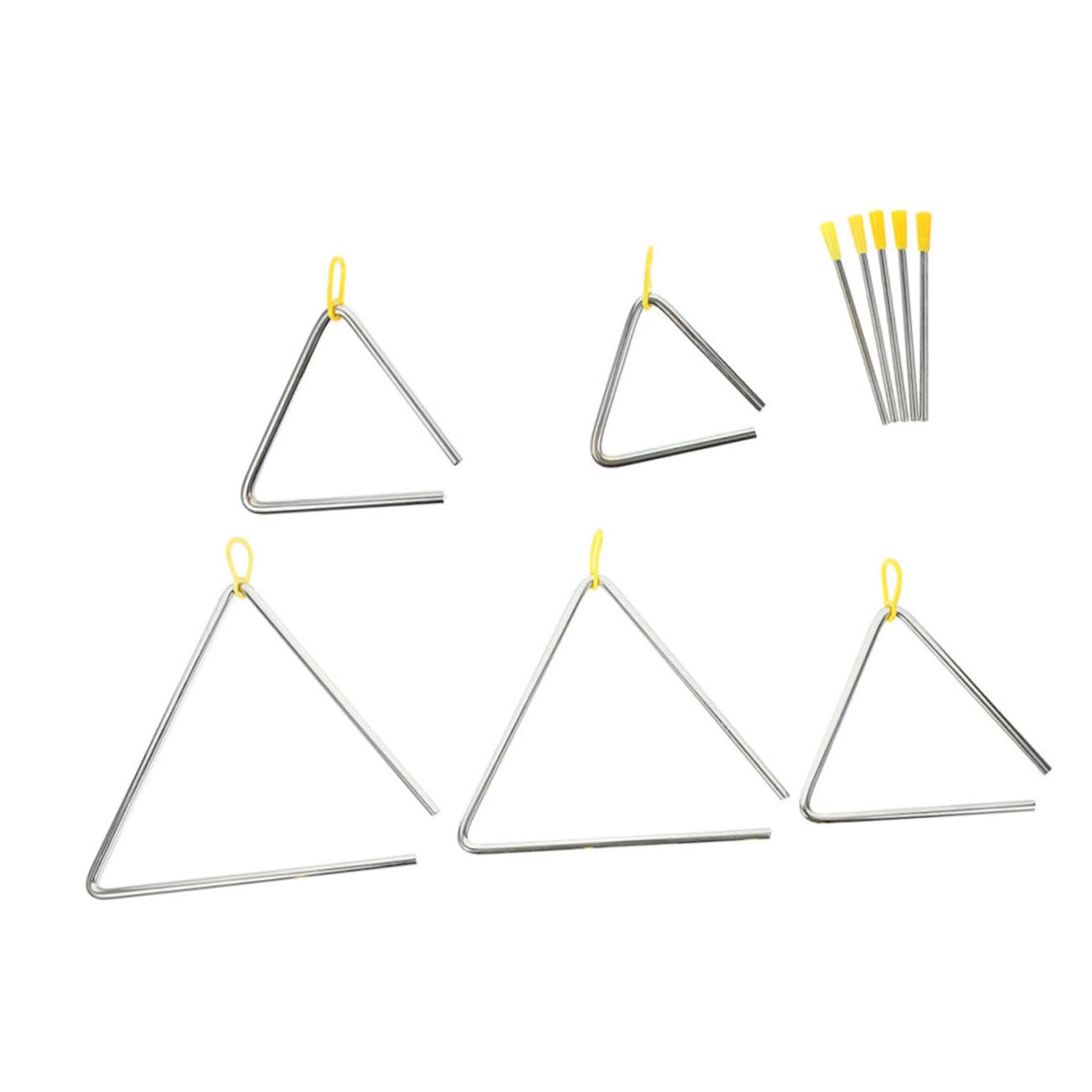 SUPVOX 5sets Triangolo Musicale in Metallo per Ragazzo Ragazza Strumento Percussione con Bacchetta Campana Facile da Suonare e Duratura