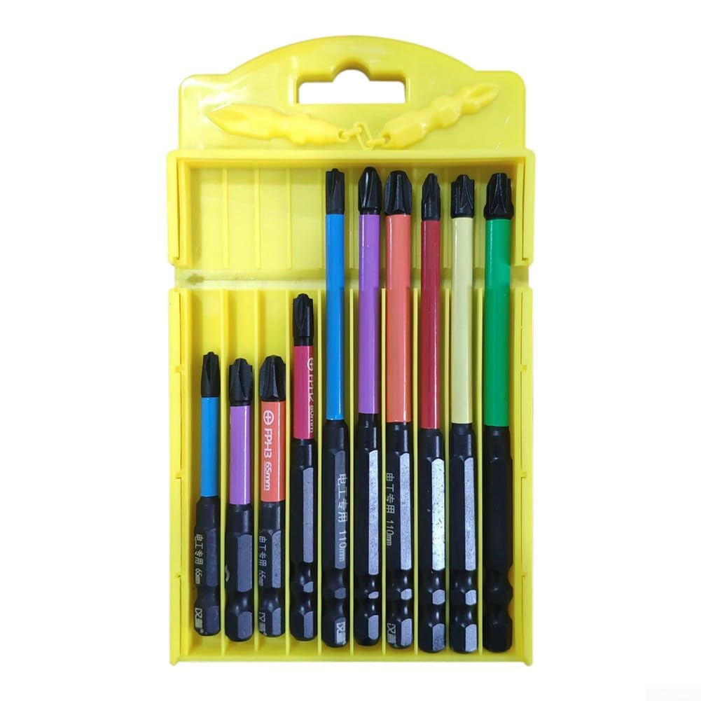 Set di punte magnetiche per cacciavite, punte speciali per cacciavite a croce, per elettricista Fph Fpz 65-110 mm per interruttori a presa