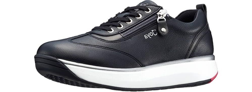 JOYAWomen's Laura Velour Leather Lace Up Shoe with Additional Zipper (Black, fraction_41_and_2_thirds)