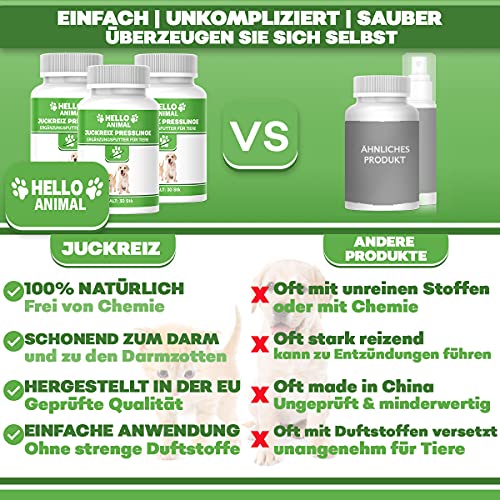 NEU: HelloAnimal® JUCKREIZ Presslinge für Hunde & Katzen, SOFORTHILFE bei Hautreizungen, pflegt Haut und Fell bei Läuse, Flöhe, Milben