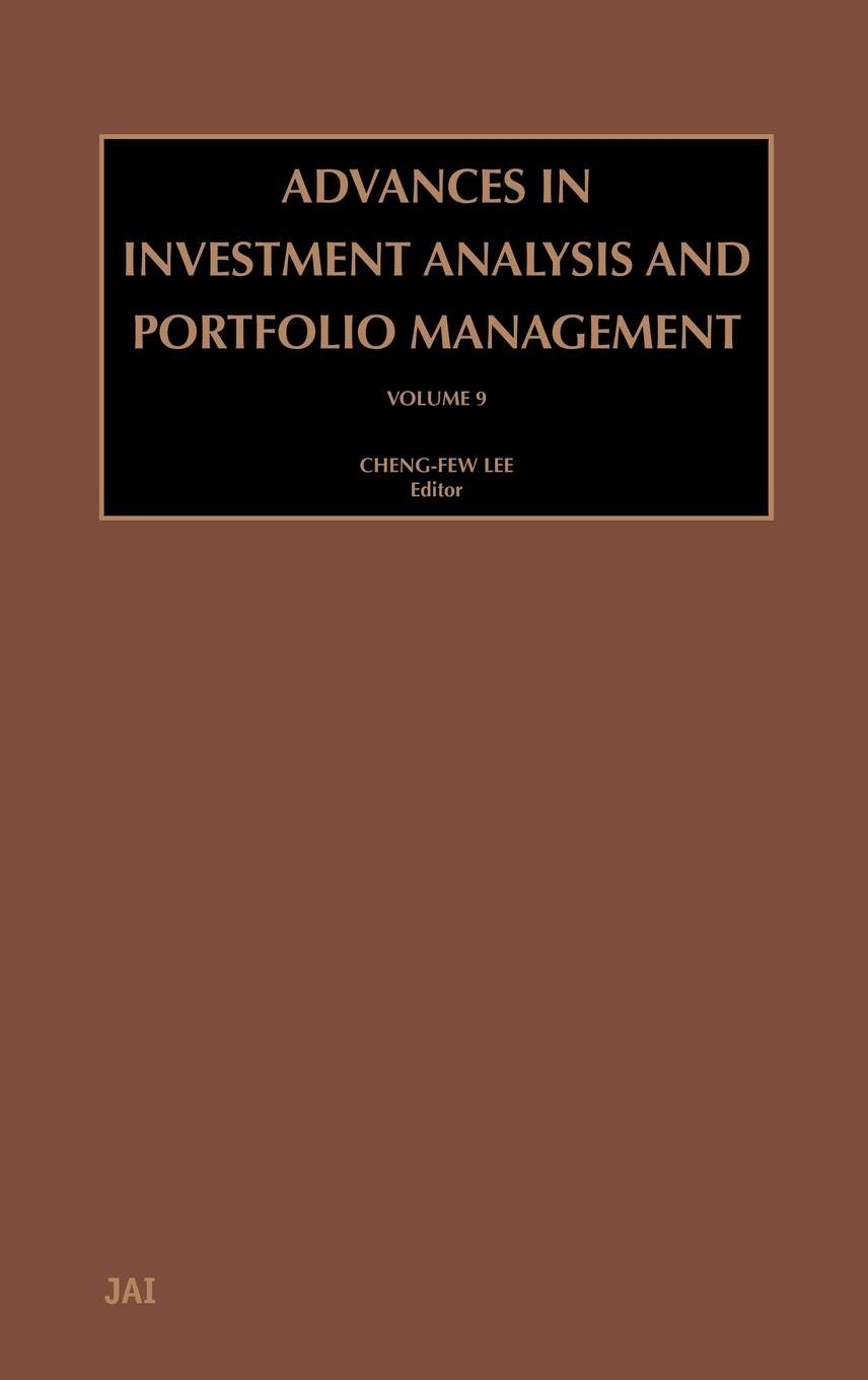 Buy Advances in Investment Analysis and Portfolio Management — BookShops.in