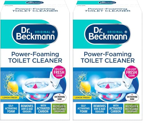 Dr. Beckmann Power-Foaming Toilet Cleaner with Activated Carbon – Lemon Fresh, 3 x 100 g sachets