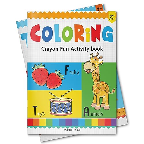 Image of Preschool Activity Book: Coloring - Crayon Fun Activity Book for Kids Ages 3-5 | Big Pictures to Color, Shapes, Animals & More | Boost Creativity & Fine Motor Skills | 2+ Hours of Coloring Fun