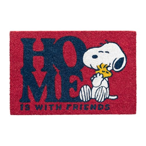Geriafy Grupo Erik Felpudo Entrada Casa Snoopy - Felpudo Entrada Casa de Fibra de Coco Orginal Antideslizante e Impermeable | Tapete Entrada Exterior, Snoopy Regalos (40x60cm)