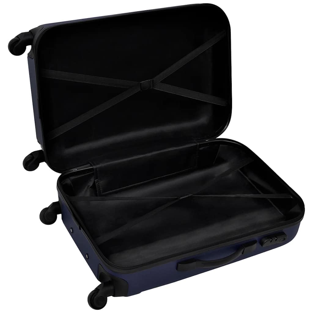 Set di 3 valigie rigide, 45,5 / 55 / 66 cm, in ABS, con ruote, serrature di sicurezza e ruote a 360 gradi, per un viaggio confortevole, Blu, 45,5 x 30 x 20 cm (L x B x H), moderno