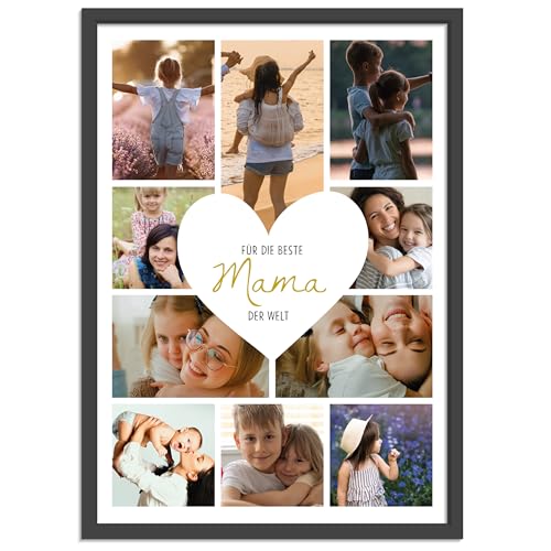 OWLBOOK® Muttertagsgeschenk Bild | Personalisierte Geschenke für Frauen | Fotogeschenke Geschenke zum Muttertag | Muttertagsgeschenke für Mama | Herz | Papier