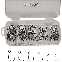 60pcs/Box Inline Single Hooks Single Replacement Hooks for Fishing Baits Lures 2/0 1/0 1# 2# 4# 6#