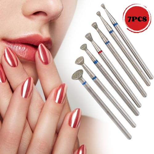 Radiraga Multi-Functional Nail Art Manicure Drill Bits, Nail Drill Bits Set Nail Grinding Head Electric Manicure Grinding Head Tool Nail Polishing Tool, Diamond Sand, 7PCS - Image 3