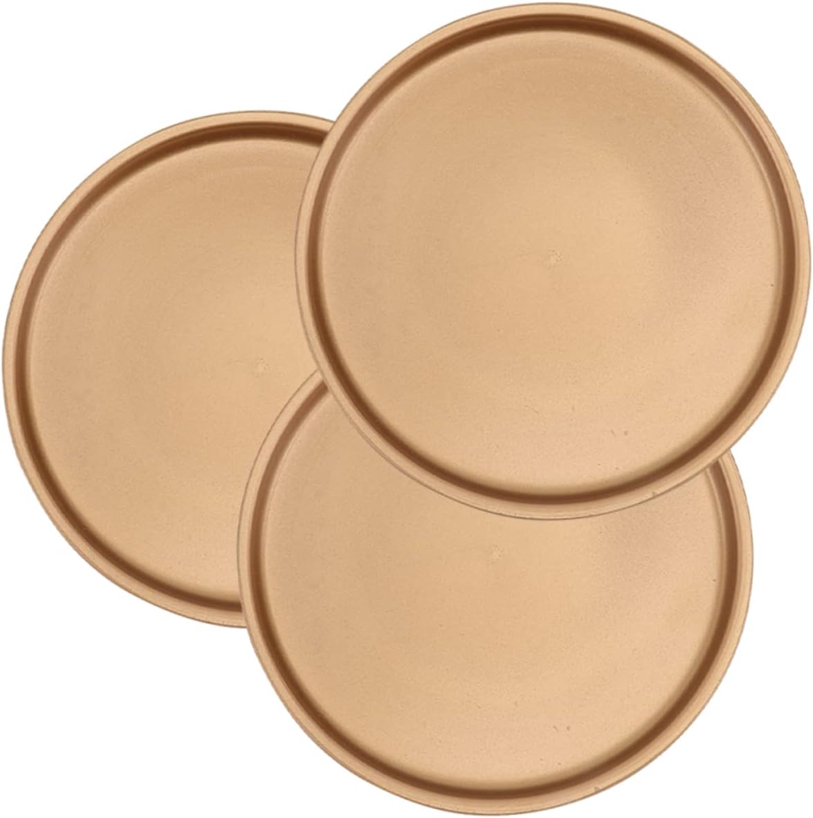 VICASKY 3Pcs Round Ceramic Drip Trays for Flower Pots Elegant Plant Pot Saucers Prevent Water Leakage for Gardening