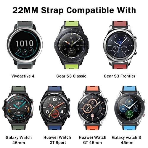 ISABAKE Strap for Samsung Gear S3 Frontier, Garmin Vivoactive 4, Amazfit GTR 47mm/GTR 3 Pro, Fossil Gen 5-22mm Soft Silicone Replacement Band by ISABAKE - Image 5
