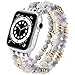 VISOOM Beaded Boho Bracelet Compatible for Apple Watch Band 40mm/38mm/41mm Series 8 7 SE Series 6/5/4 Women Fashion Cute Jewelry Handmade Crystal Beads Stretchy Watch Strap for iWatch Bands Series 3/2/1 Replacement