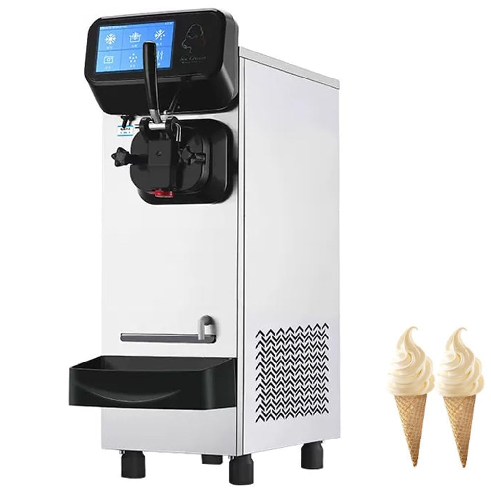 Macchina per gelato commerciale, macchina per ghiaccio soft a testa singola da 1800 W, tocco intelligente da 21 l/h con display, per ristorante snack bar