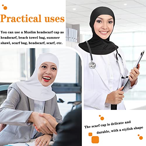 4 Pieces Modal Hijab Cap Adjustable Muslim Stretchy Turban Full Cover Shawl Cap Full Neck Coverage For Lady Under Scarf Stretch Jersey Full Neck Coverage Hijab Head Scarf Bonnet Accessories #TOP3