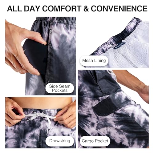 Image of Kanu Surf Men's Big Viper Extended Size Stripe Swim Trunk