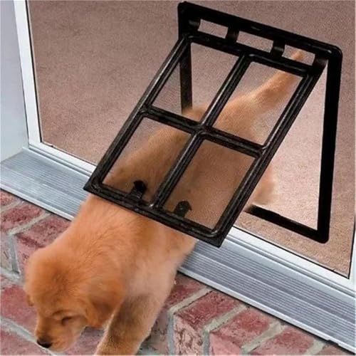 Puerta batiente de seguridad para mascotas con cerradura integrada, marco blanco universal 5