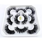 HBZGTLAD 5 Pairs 25mm 3D Mink False Eyelashes with Custom Natural Mink Lashes, Handmade, Reusable, Black