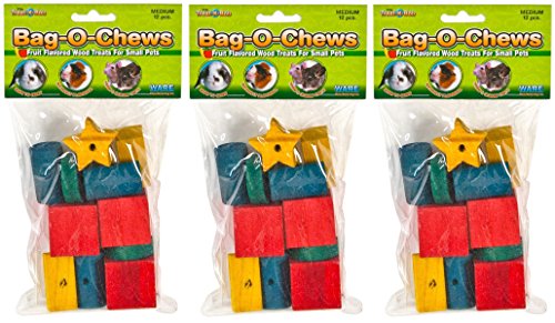 Ware Manufacturing (3 Pack) Pine Wood Bag-O-Chews Small Pet Treat (Medium - 12 ct. Per Pack)