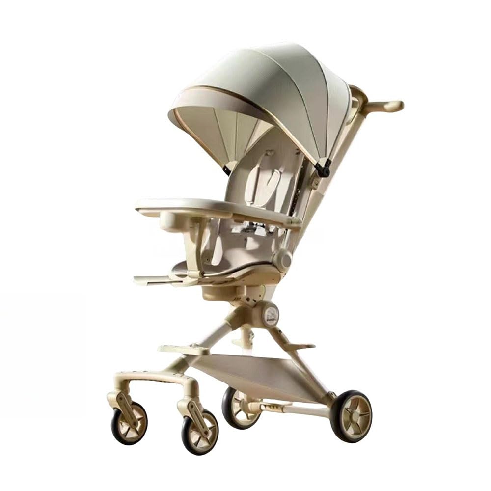 ENFILY Lightweight Stroller 6.5kg Compact Fold Large Shopping Basket Milk Coffee